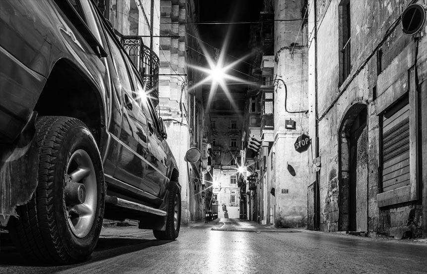 Malta Valletta Blackandwhite nightphotography bnw #bnw nightshot maltese photography